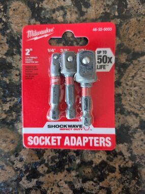 Milwaukee 48-32-5033 SHOCKWAVE Impact Duty Hex Shank Socket Adapter Set 3pc